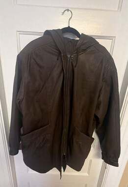 G4000 Genuine Leather Hooded Jacket Brown